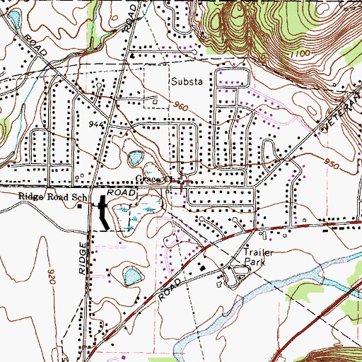 Topographic Map of Grace Church of the Nazarene, NY