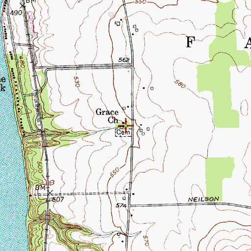 Topographic Map of Grace Church, NY