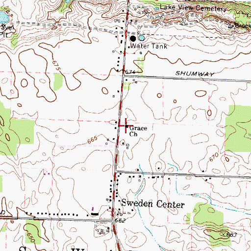 Topographic Map of Grace Baptist Church, NY