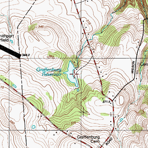 Topographic Map of Graffenburg Reservoir, NY