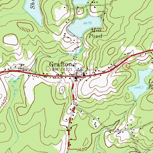 Topographic Map of Grafton, NY