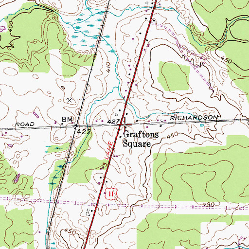 Topographic Map of Graftons Square, NY