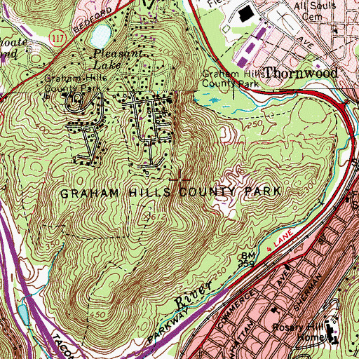 Topographic Map of Graham Hills County Park, NY
