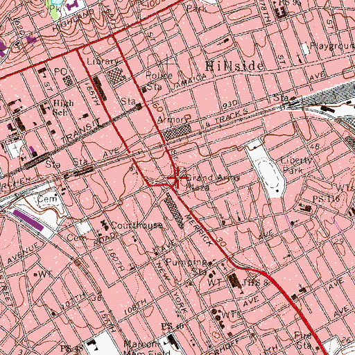 Topographic Map of Grand Army Plaza, NY