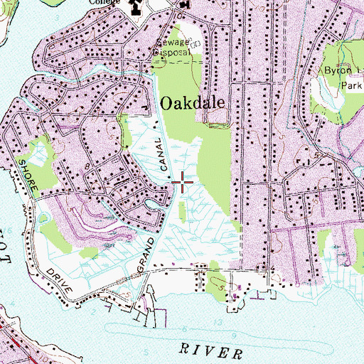 Topographic Map of Grand Canal, NY