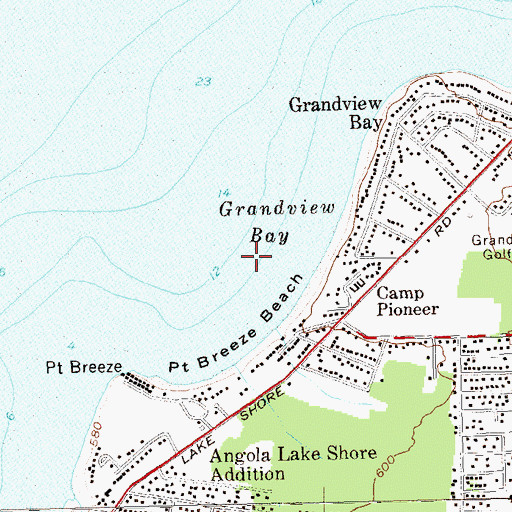 Topographic Map of Grandview Bay, NY