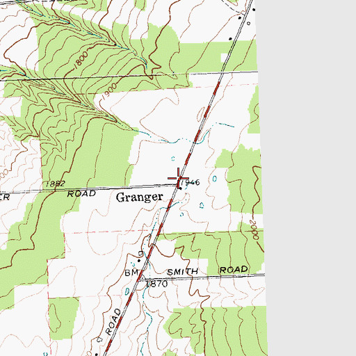Topographic Map of Granger, NY