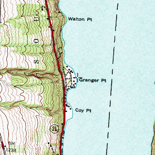 Topographic Map of Granger Point, NY