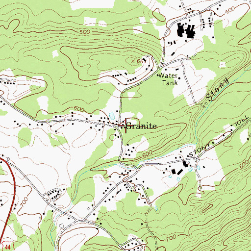 Topographic Map of Granite, NY