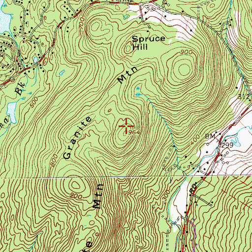 Topographic Map of Granite Mountain, NY