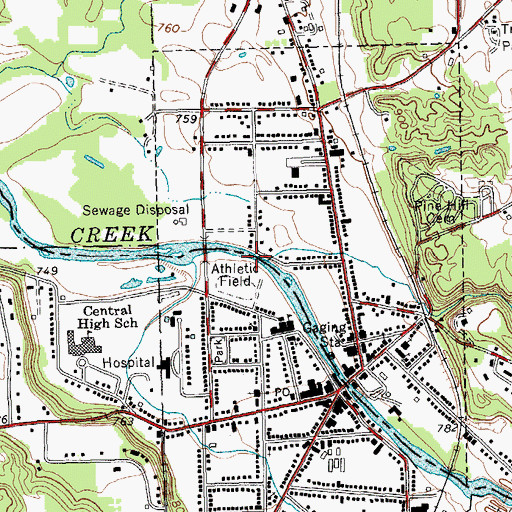 Topographic Map of Grannis Creek, NY
