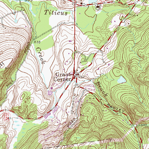 Topographic Map of Grant Corner, NY