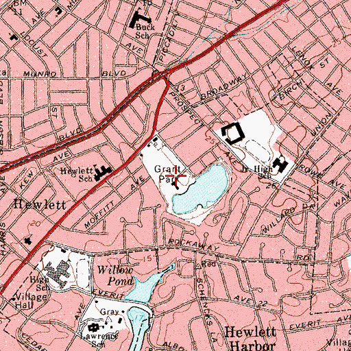 Topographic Map of Grant Park, NY