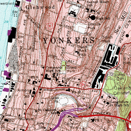 Topographic Map of Grant Park, NY