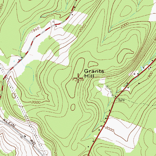 Topographic Map of Grants Hill, NY