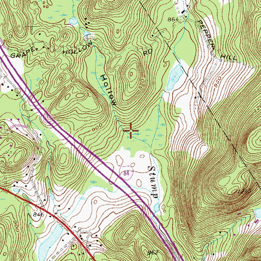 Topographic Map of Grape Hollow, NY