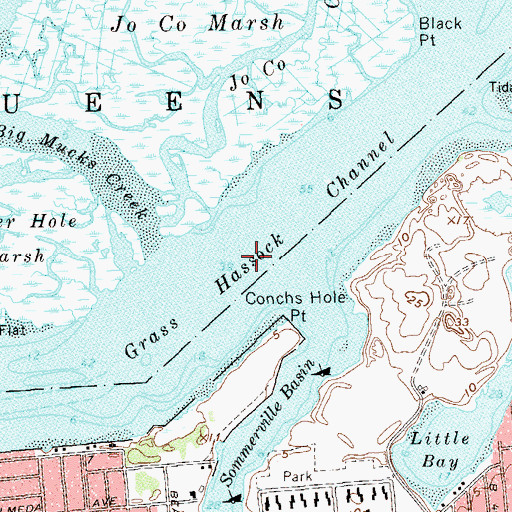 Topographic Map of Grass Hassock Channel, NY