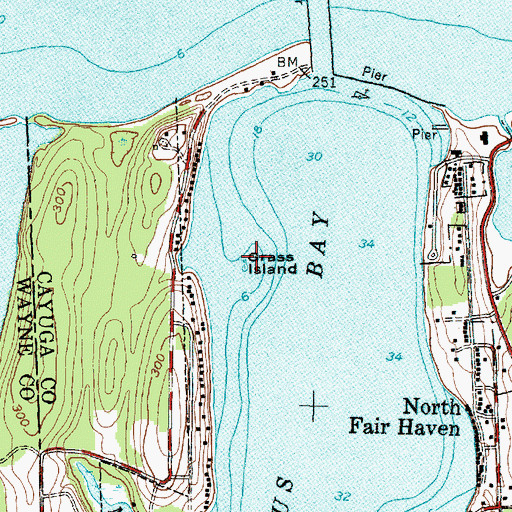 Topographic Map of Grass Island, NY