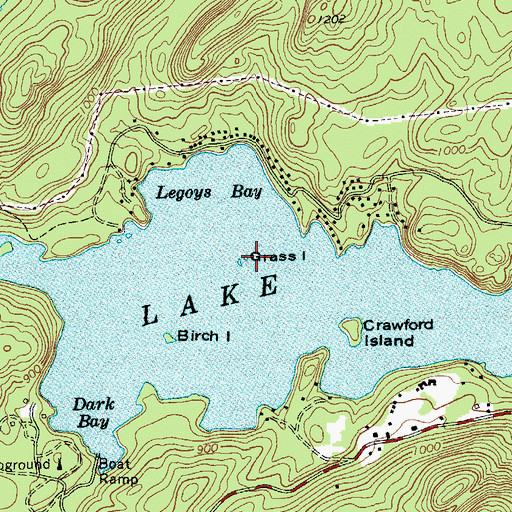 Topographic Map of Grass Island, NY