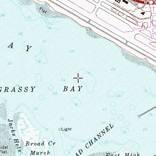 Topographic Map of Grassy Bay, NY