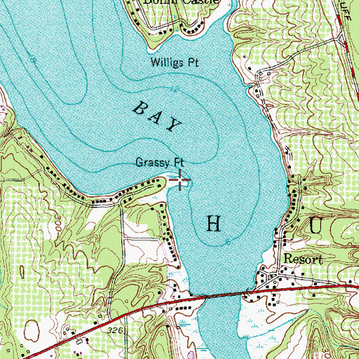 Topographic Map of Grassy Point, NY