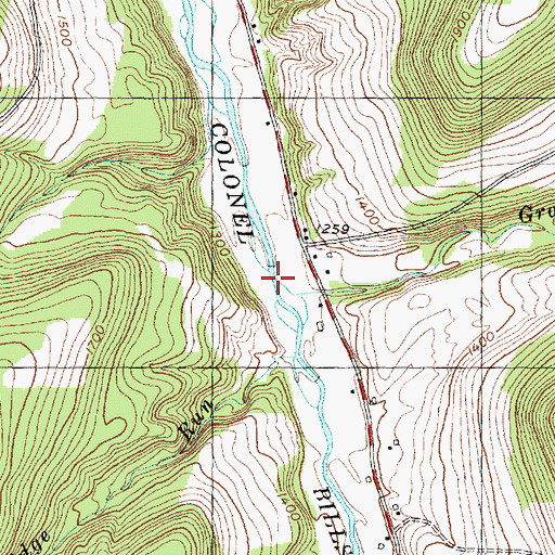 Topographic Map of Gravel Run, NY
