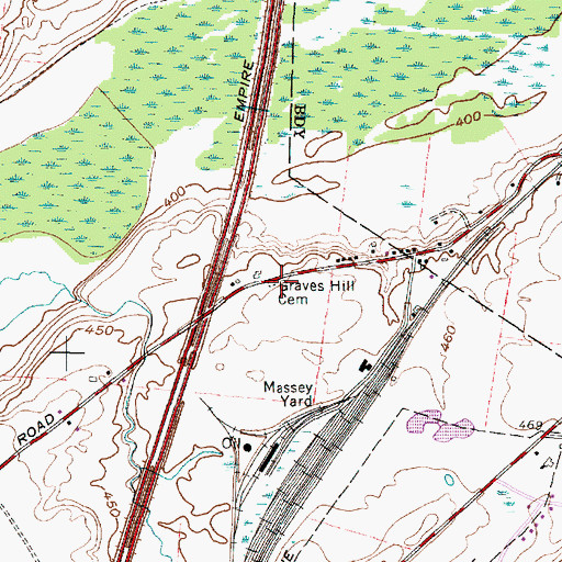 Topographic Map of Massey Street Cemetery, NY