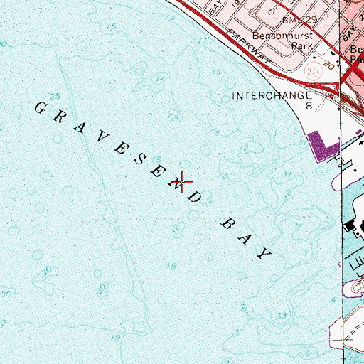 Topographic Map of Gravesend Bay, NY