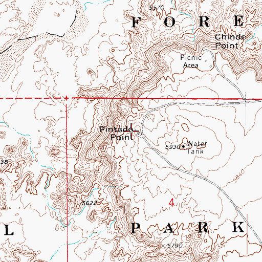 Topographic Map of Pintado Point, AZ