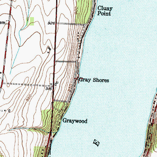 Topographic Map of Gray Shores, NY