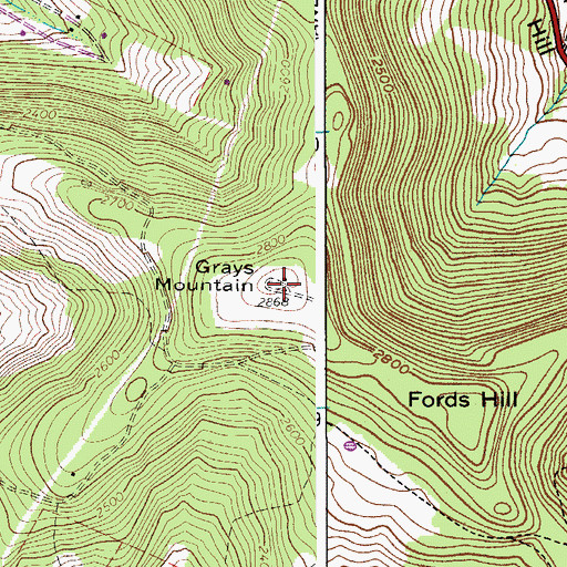 Topographic Map of Grays Mountain, NY