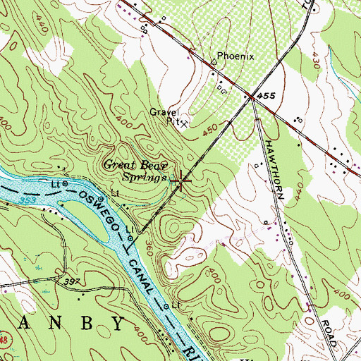 Topographic Map of Great Bear Springs, NY