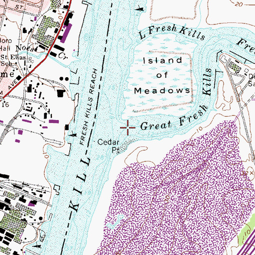 Topographic Map of Great Fresh Kills, NY