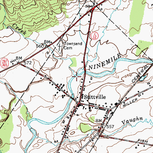 Topographic Map of Great Gulf Creek, NY