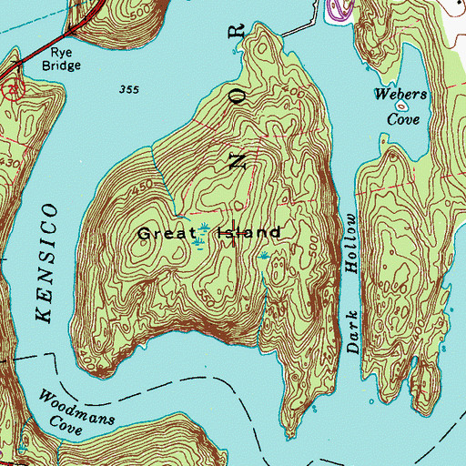 Topographic Map of Great Island, NY