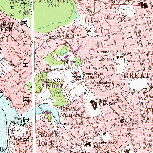 Topographic Map of Great Neck North Middle School, NY