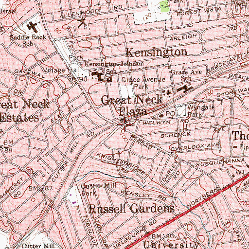 Topographic Map of Great Neck Plaza, NY