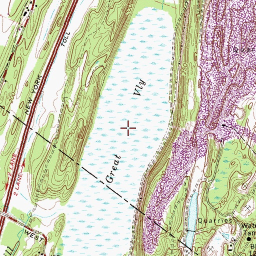Topographic Map of Great Vly, NY