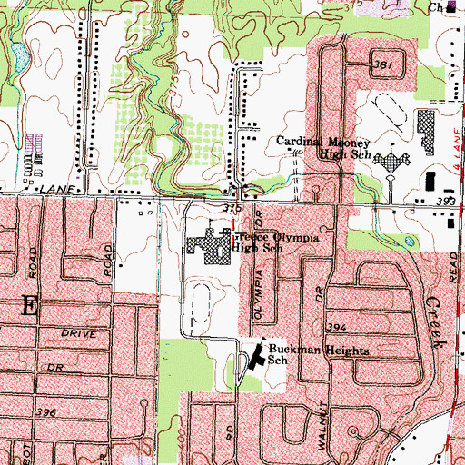 Topographic Map of Greece Olympia High School, NY