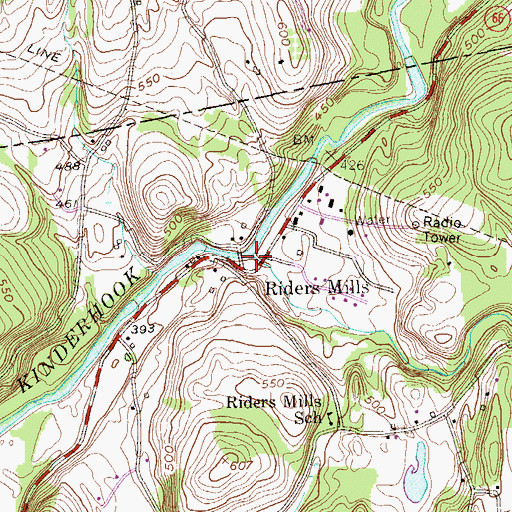 Topographic Map of Green Brook, NY