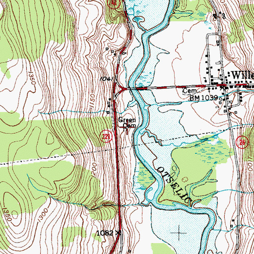 Topographic Map of Greene Cemetery, NY