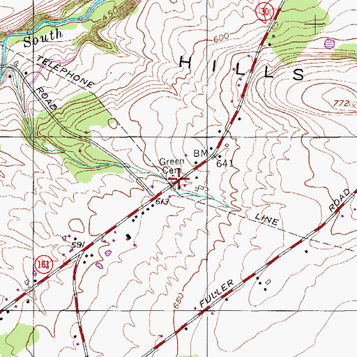 Topographic Map of Green Cemetery, NY