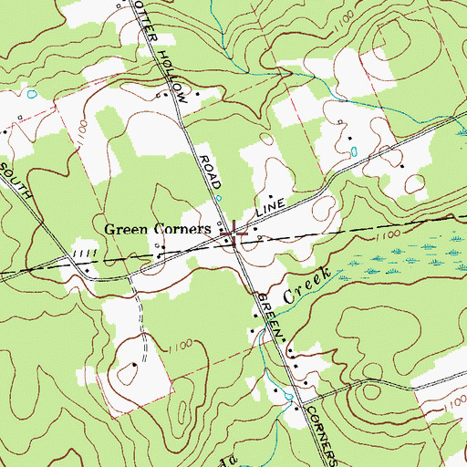 Topographic Map of Green Corners, NY