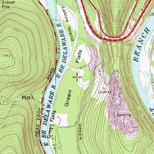 Topographic Map of Green Flats, NY