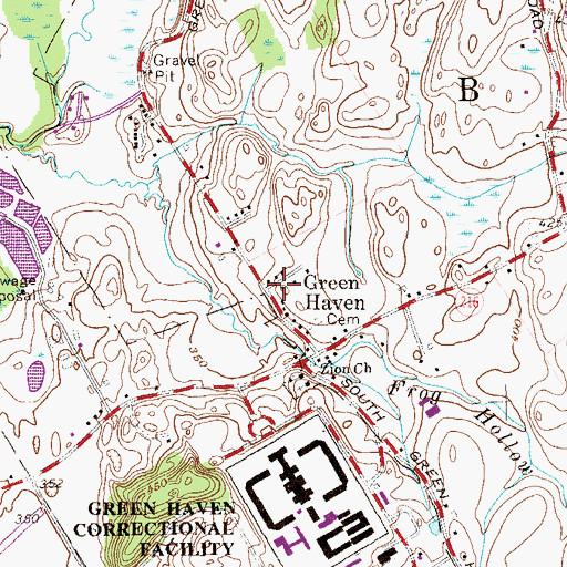 Topographic Map of Green Haven, NY