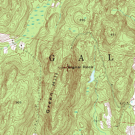Topographic Map of Green Hill, NY
