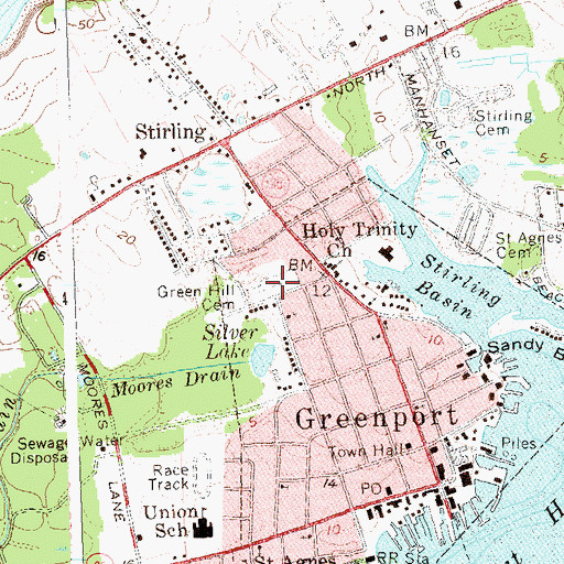 Topographic Map of Green Hill Cemetery, NY