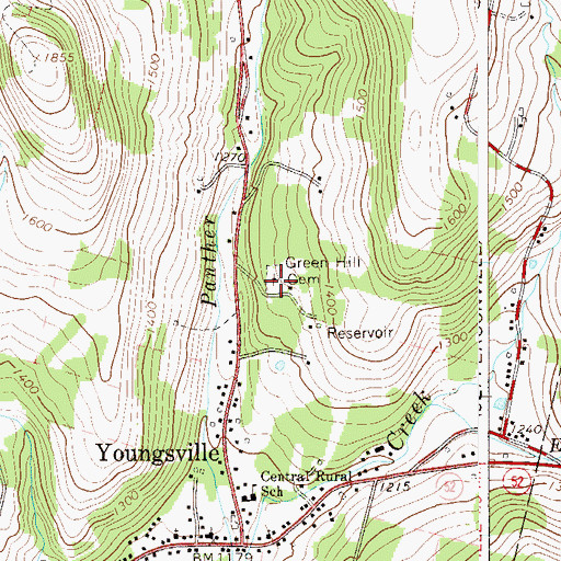 Topographic Map of Green Hill Cemetery, NY