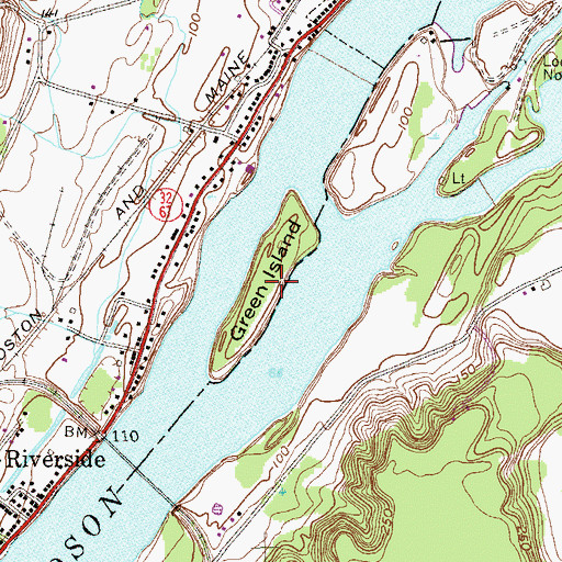 Topographic Map of Green Island, NY