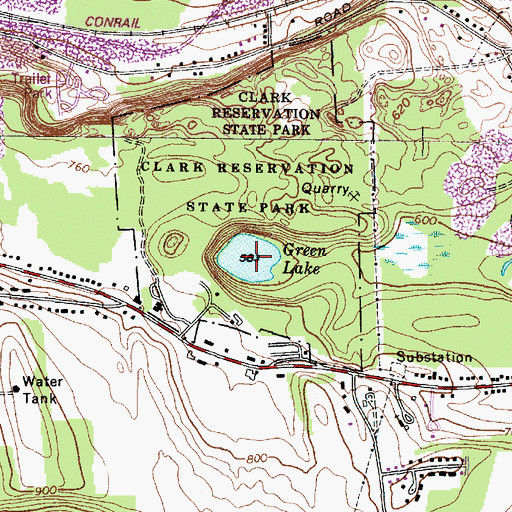Topographic Map of Green Lake, NY